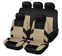 HHCVLUZI Ensembles De Housses Siège Voiture pour Renault Clio 3 2005 2006 2007 2008 2009 2010 2011 2012,Confortables Respirant Protection Couvre Sieges Protecteurs De Siège Accessoires,D/Beige
