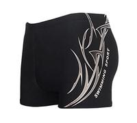 HHD® Maillot de Bain, Slip de Bain pour Homme en Bonne élasticité de materiau High-Tech Broderie Trunks Boxers Slip Short de Bain avec Avant Tie pour Plage/Sport/Natation/Plongée (L, Noir)