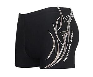 HHD® Maillot de Bain, Slip de Bain pour Homme en Bonne élasticité de materiau High-Tech Broderie Trunks Boxers Slip Short de Bain avec Avant Tie pour Plage/Sport/Natation/Plongée (L, Noir)