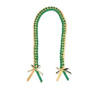 hhdatc Collier tressé pour remise de diplôme Leis classe de 2025 avec ruban Lei - Cadeau pour étudiant, remise de diplôme, fournitures de fête (orange vert)