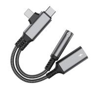 HHEETTT Adaptateur USB C Jack 3.5mm,Prise Type C vers AUX 2 en 1 pour écouteurs,Splitter Type C vers 3.5mm Écouteur Câble Compatible Smartphones et tablettes de Marque