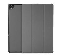 HHF Tab Accessories Étui à rabat en cuir synthétique à trois volets avec support, coque rigide portable compatible avec Lenovo Tab M8 4ème génération TB-300FU (gris)