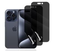 Hhfcryst 2 Pièces Anti-Espion Film Protection pour iPhone 15 Pro, Hydrogel Film Protecteur d'Écran Confidentialité en TPU Souple, Auto-Réparation, Anti-Bulles, Couverture Complète Bord à Bord