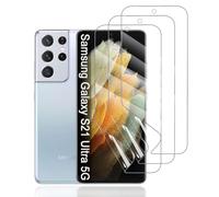 Hhfcryst Film Hydrogel de Protection pour Samsung Galaxy S21 Ultra 5G, 3 Pièces TPU protections d'écran HD Transparent Souple(Verre non trempé)