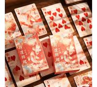 HHFDDP Jeu de Cartes Poisson-Carpe Chanceux - 54 Cartes en Plastique Waterproof - Design Chinois Traditionnel Collection - Dos Rouge - pour Poker, Belote, Tarot, Jeux de Société