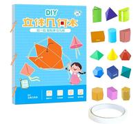 HHFDDP Livre éDucatif pour Apprendre La GéOméTrie en 3D avec Ficelle à Tirer, Jouet Pliable en Forme GéOméTrique, Jouets éDucatifs Interactifs Cadeaux pour GarçOns Et Filles