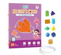 HHFDDP Livre éDucatif pour Apprendre La GéOméTrie en 3D avec Ficelle à Tirer, Jouet Pliable en Forme GéOméTrique, Jouets éDucatifs Interactifs Cadeaux pour GarçOns Et Filles