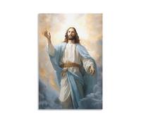 HHGaoArt Image Vintage de Jésus pour Mur Cœur Sacré Affiche Dieu Christ Peinture sur Toile Religieuse Catholique Impression de Marie Oeuvre d'Art pour Décoration d'Église (05-image-jesus, 61x91 cm
