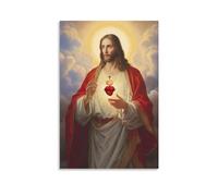 HHGaoArt Poster du Sacré-Cœur de Jésus, image religieuse catholique sur toile pour décoration de salon (10,6 x 61 cm, sans cadre)