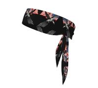 HHGFASD Bandeau de sport à motif drapeau national et aigle pour homme et femme, doux et respirant, évacuation de l'humidité, athlétique