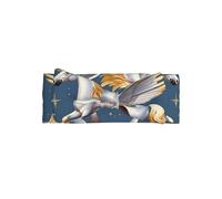 HHGFASD Bandeau pour bébé avec nœud doré à motif pégase - Bandeau en polyester doux, doux pour la peau et extensible pour les nourrissons de 0 à 6 mois
