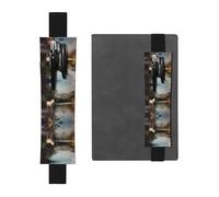 HHGFASD Black Horses by The River Trousse à crayons en cuir PVC 2 en 1 antidérapant pour comptes de voyage, Noir , One Size, Sac à dos d'école