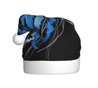 HHGFASD Bonnet de Noël à motif méduse bleue pour adulte, matériau doux et léger