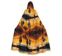 HHGFASD Cape à capuche d'Halloween pour adulte Motif amour dans le champ de blé confortable et doux avec grand bord adapté pour les soirées dansantes et les rassemblements