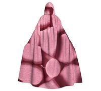 HHGFASD Cape à capuche d'Halloween pour adulte Motif cookies d'amour rose confortable et doux avec grand bord adapté pour les soirées dansantes et les rassemblements