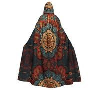 HHGFASD Cape à capuche d'Halloween pour adulte Motif couronne Sense of History confortable et douce avec grand bord adapté pour les soirées dansantes et les rassemblements