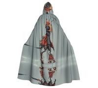 HHGFASD Cape à capuche d'Halloween pour adulte Motif La fourmi sur le skateboard confortable et doux avec un grand bord adapté pour les soirées dansantes et les rassemblements