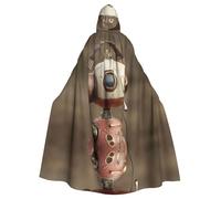 HHGFASD Cape à capuche d'Halloween pour adulte - Motif robot écoutant de la musique - Confortable et douce avec un large bord - Convient pour les soirées dansantes et les rassemblements