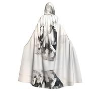 HHGFASD Cape à capuche Halloween pour adulte Motif cheval fort Confortable et doux avec grand bord adapté pour les soirées dansantes et les rassemblements