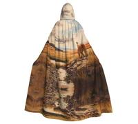HHGFASD Cape à capuche pour adulte Halloween Le tigre est fort. Motif confortable et doux avec un grand bord adapté pour les fêtes de danse et les rassemblements