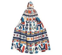 HHGFASD Cape à capuche pour adulte - Motif suédois Dala - Confortable et douce - Avec un large bord - Convient pour les soirées dansantes et les rassemblements
