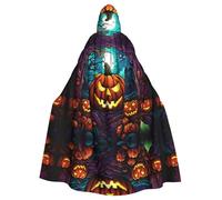 HHGFASD Cape d'Halloween à capuche pour adulte, motif citrouille terreur, confortable et douce avec grand bord adaptée pour les soirées dansantes et les rassemblements