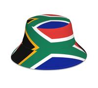 HHGFASD Chapeau bob réfléchissant double face motif drapeau Afrique du Sud pliable pour plage camping noir