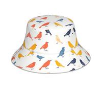 HHGFASD Chapeau bob réfléchissant double face motif oiseau debout posture pliable pour plage camping noir