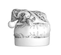 HHGFASD Chapeau de Noël à motif fleurs et lettres pour adulte - Matériau doux et léger