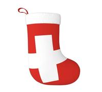 HHGFASD Chaussettes décoratives de Noël à motif drapeau suisse, douces et confortables, ne se décolorent pas, adaptées pour Halloween, les fêtes de fin d'année, les cheminées