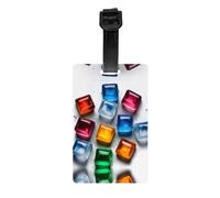HHGFASD Étiquette de bagage à motif de glaçons colorés, convient pour les hommes et les femmes, imprimé avec des étiquettes multifonctionnelles et mignonnes