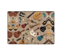 HHGFASD Guitar World Tapis doux, moelleux, absorbant l'eau, durable, pour salon, bureau, table basse, lit, balcon, 203,2 x 147,3 cm