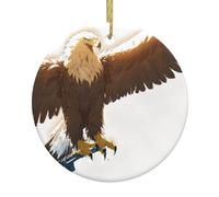 HHGFASD Line Art Pendentif rond en céramique Motif aigle Décoration à suspendre
