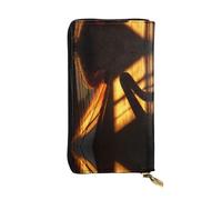 HHGFASD Long portefeuille en cuir avec motif clair et ombre, fermeture éclair confortable et légère pour ranger les pièces de monnaie et les cartes de crédit.