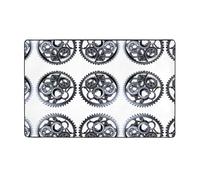 HHGFASD Metal Gear Tapis de sol en flanelle à motif pour salon, bureau, table basse, lit, balcon 152,4 x 99,1 cm