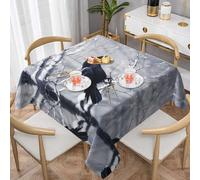 HHGFASD Nappe décorative carrée à motif corbeau perché sur des branches - 152,4 x 152,4 cm - Imperméable - Infroissable - Réutilisable - Pour cafés, buffets, pique-niques, mariages, fêtes