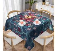 HHGFASD Nappe décorative carrée à motif pétales de rose dans la piscine - 152,4 x 152,4 cm - Imperméable - Infroissable - Réutilisable - Pour cafés, buffets, pique-niques, mariages, fêtes