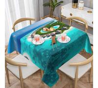 HHGFASD Nappe décorative carrée avec motif paysage des Maldives - Imperméable - Infroissable - Réutilisable - Pour cafés, buffets, pique-niques, mariages, fêtes - 137,2 x 137,2 cm