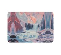 HHGFASD Paillasson 40,6 x 61 cm Motif glacier fondu - Absorbant l'eau - Antidérapant - Pour les portes d'entrée, les entrées et les salles de bains