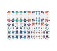 HHGFASD Paillasson 40,6 x 61 cm Motif Pixel Bear Riot Motif émeute absorbant l'eau Antidérapant pour portes d'entrée, entrées et salles de bains