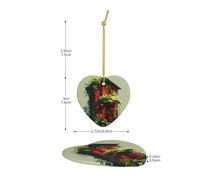 HHGFASD Pendentif de Noël en céramique avec motif de vigne rouge avec corde dorée pour une suspension facile