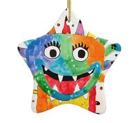 HHGFASD Petit pendentif de Noël en céramique avec motif dinosaure - Décoration festive et créative - Facile à accrocher