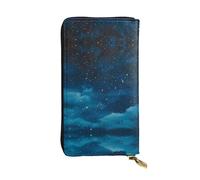 HHGFASD Portefeuille long en cuir avec motif « Beauty Under The Night Sky » - Fermeture éclair confortable et légère pour ranger des pièces de monnaie et des cartes de crédit.