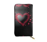HHGFASD Portefeuille long en cuir avec motif d'amour débordant, fermeture éclair confortable et légère pour ranger les pièces de monnaie et les cartes de crédit.