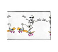 HHGFASD Skeletons are in full swing Tapis de sol en flanelle 152,4 x 99,1 cm pour salon, bureau, table basse, lit, balcon