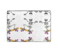 HHGFASD Skeletons are in full swing - Tapis doux, moelleux, absorbant l'eau, durable - 203,2 x 147,3 cm - Pour salon, bureau, table basse, lit, balcon