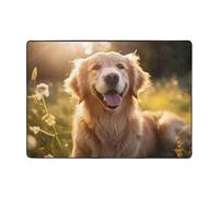 HHGFASD Smiling Golden Retriever - Tapis doux, moelleux et absorbant l'eau, durable - Pour salon, bureau, table basse, lit, balcon - 203,2 x 147,3 cm