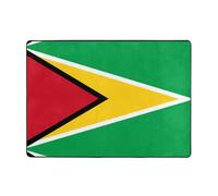 HHGFASD Tapis à motif drapeau de la Guyane, doux, moelleux, absorbant l'eau, durable, pour salon, bureau, table basse, lit, balcon, 203,2 x 147,3 cm