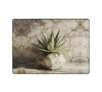 HHGFASD Tapis à motif marbre à l'aloe vera - Tapis doux, moelleux, absorbant l'eau, durable, pour salon, bureau, table basse, lit, balcon, 203,2 x 147,3 cm