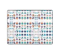 HHGFASD Tapis de sol antidérapant 160 x 121,9 cm, motif pixel, ours émeute, bonne absorption de l'eau, adapté pour la cuisine, la salle de bain et le salon